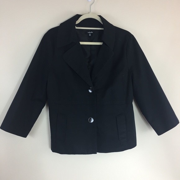 Rafaella black button up blazer spring jacket XL - Picture 2 of 8